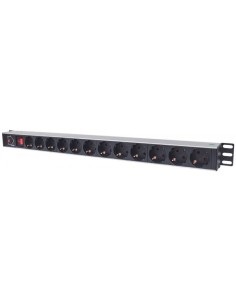 Multipresa Verticale per Rack 12 Posti Spina Schuko Angolata