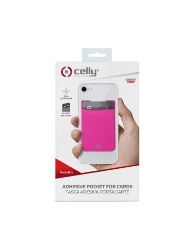 ADHESIVE POCKET FOR CARDS PINK