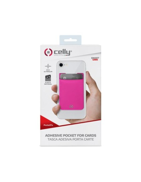 ADHESIVE POCKET FOR CARDS PINK