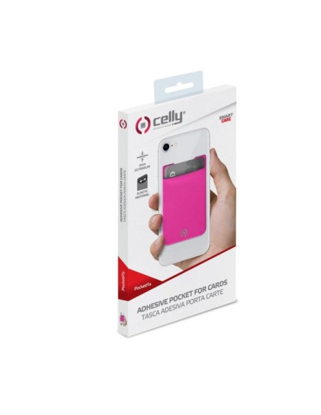 ADHESIVE POCKET FOR CARDS PINK
