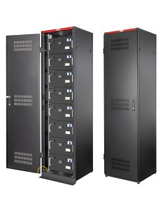 Armadio Rack 19'' 600x600 47U per Batterie Fotovoltaico Nero