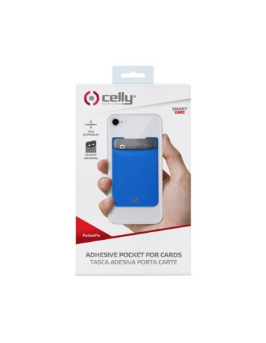 ADHESIVE POCKET FOR CARDS BLUE