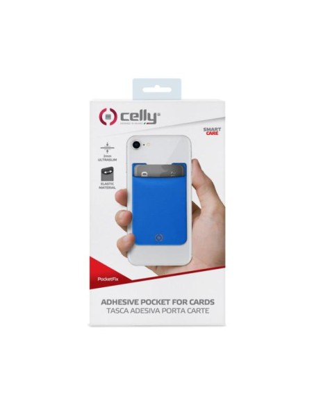 ADHESIVE POCKET FOR CARDS BLUE