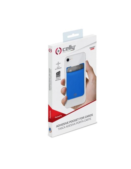 ADHESIVE POCKET FOR CARDS BLUE