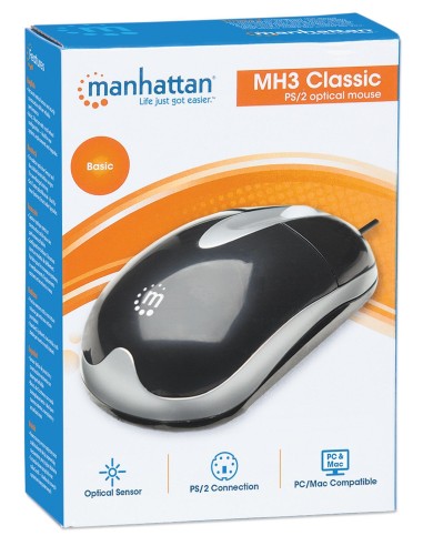 Mouse Ottico PS2 1000 Dpi Nero, MH3