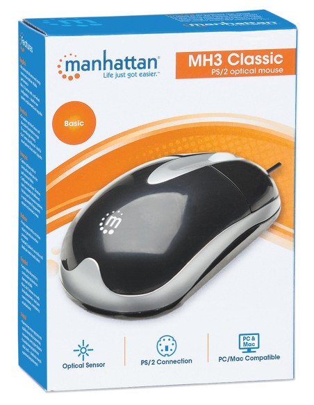 Mouse Ottico PS2 1000 Dpi Nero, MH3