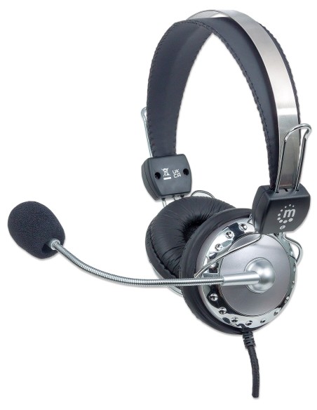 Cuffia Stereo con Microfono con Asta Flessibile