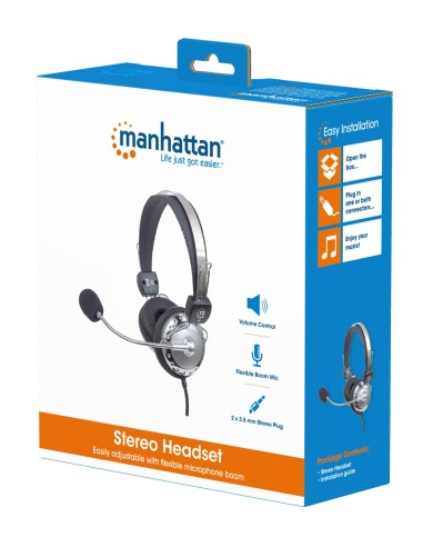 Cuffia Stereo con Microfono con Asta Flessibile