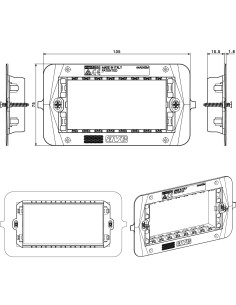 Supporto Smart44 con Viti per Scatole Rettangolari 4 Moduli 2