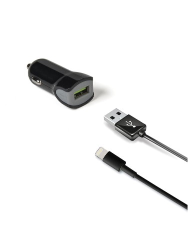 KIT USB CAR CH+LIGHTNING CABLE 12W