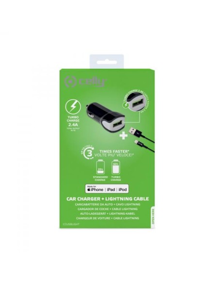 KIT USB CAR CH+LIGHTNING CABLE 12W