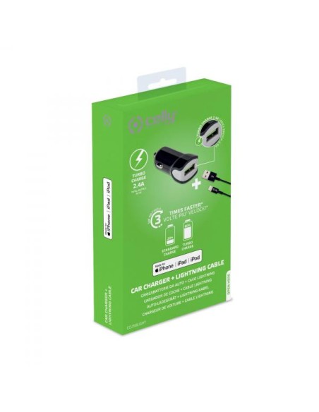 KIT USB CAR CH+LIGHTNING CABLE 12W