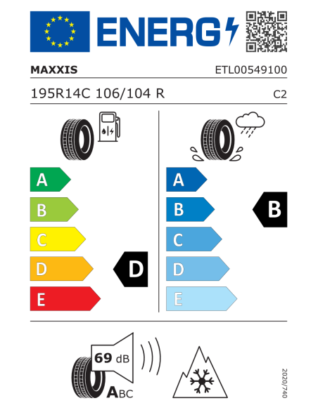 Maxxis Vansmart A/S AL2 - 195 R14C 106/104R