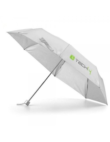 Ombrello pieghevole Grigio con logo Techly