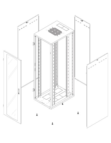 Armadio Rack NextGen 19'' 600x800 20U Nero