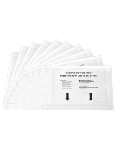 Foglio lubrificante Performance - per distruggidocumenti - Fellowes - conf. 10 pezzi