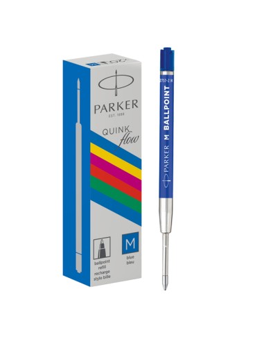 Refill sfera Quinkflow - punta media - plastica - blu - Parker