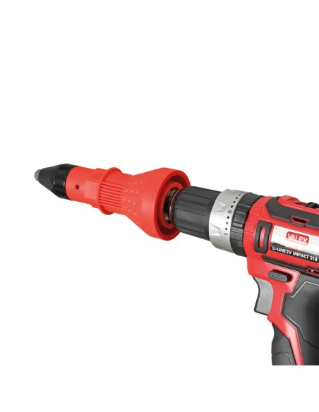 Rivettatrice per avvitatori - con 4 teste intercambiabili - Valex