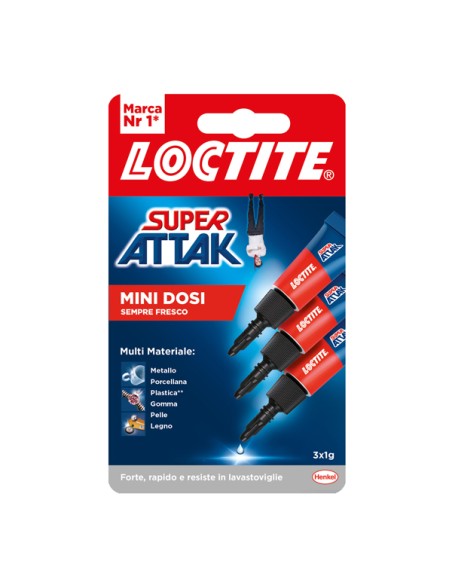 Colla Super Attak - 1 gr - trasparente - Loctite - conf. 3 pezzi