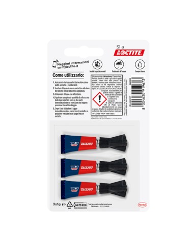 Colla Super Attak - 1 gr - trasparente - Loctite - conf. 3 pezzi