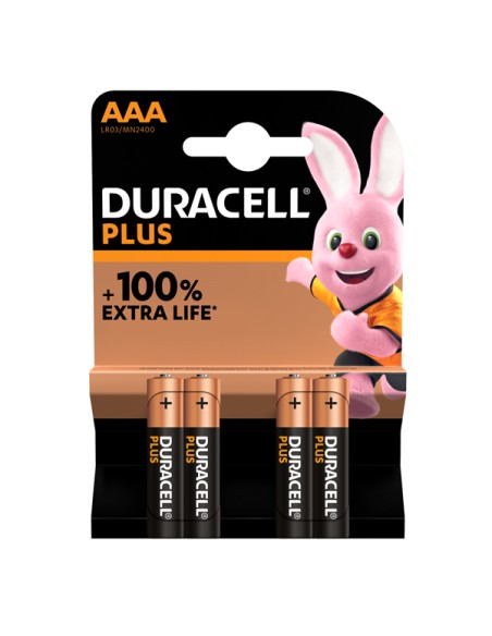 Pila Mini Stilo AAA Plus100 - MN2400 - Duracell - blister 4 pezzi
