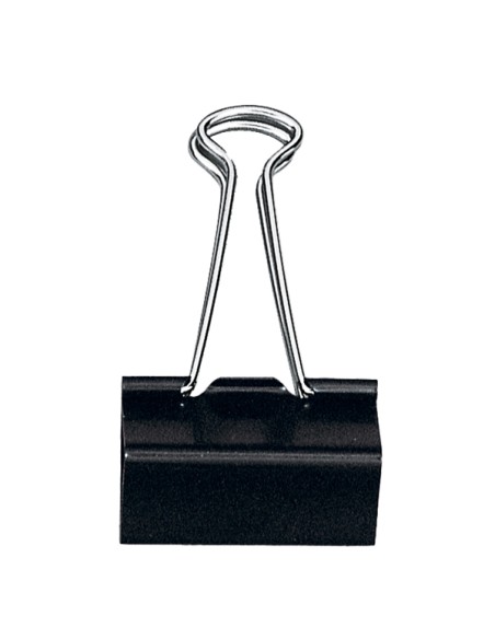 Molla Double Clips - 1,9 cm - nero - Lebez - conf. 12 pezzi