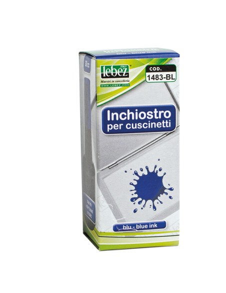 Inchiostro per cuscinetti - 30 ml - senza olio - blu - Lebez