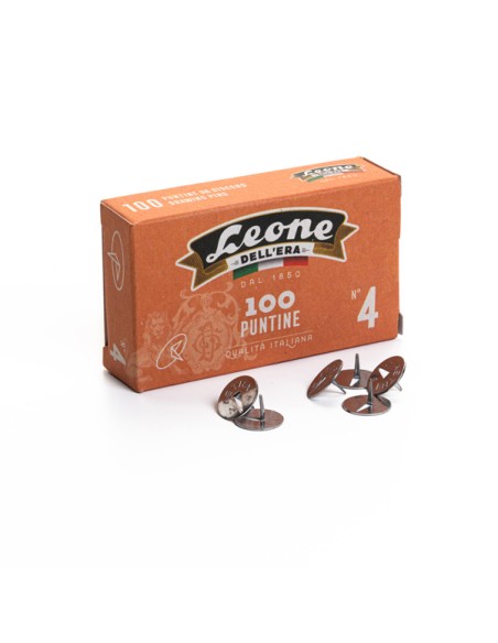 Puntine - n. 4 - acciaio lucido - Leone - conf. 100 pezzi