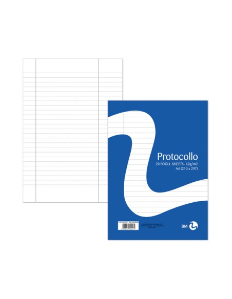Foglio protocollo - A4 - uso bollo - 60 gr - BM - conf. 20 pezzi