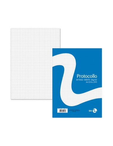 Foglio protocollo - A4 - 4 mm - 60 gr - BM - conf. 20 pezzi