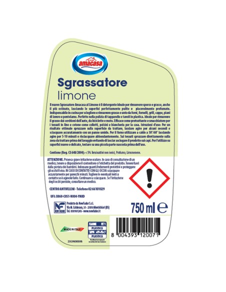 Sgrassatore professional - limone - 750 ml - Amacasa
