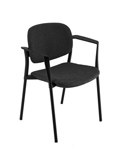 Poltroncina visitatore Step - con braccioli - nero - Unisit