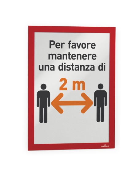 Cornice espositiva Duraframe - A4 - 21 x 29,7 cm - rosso - Durable