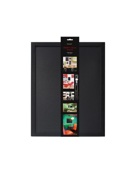 Lavagna Woody - cornice nera - 40 x 60 cm - Securit