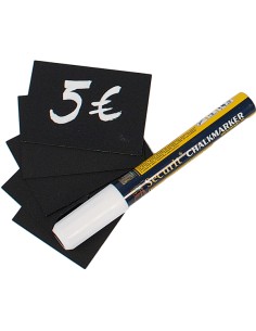 Targhette - 5,2 x 7,4 cm (A8) - nero - Securit - set 20 pezzi