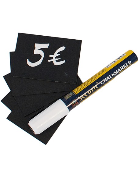 Targhette - 5,2 x 7,4 cm (A8) - nero - Securit - set 20 pezzi