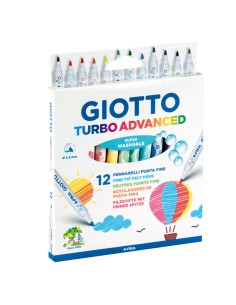 Pennarelli Turbo Advanced - punta 2,8mm - colori assortiti - Giotto - astuccio 12 pezzi