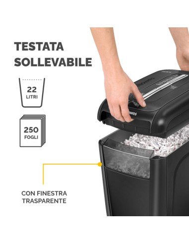 Distruggidocumenti 60CS - a frammenti - 22L - Fellowes