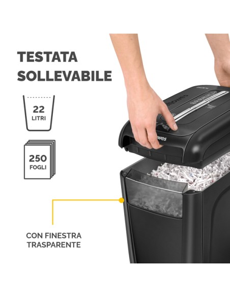 Distruggidocumenti 60CS - a frammenti - 22L - Fellowes