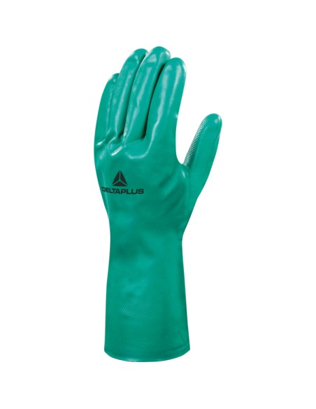 Guanti da lavoro industriale Nitrex VE801 - nitrile floccato cotone - taglia 10 - verde - Deltaplus