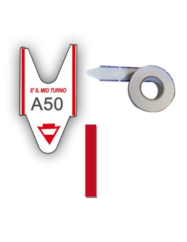 Rotolo da 2000 ticket per elimina code - rosso - Printex - conf. 5 rotoli