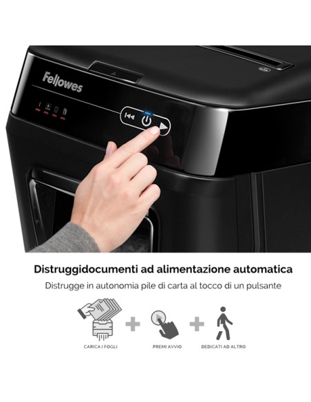 Distruggidocumenti AutoMax 200C - a frammenti - 32L - Fellowes