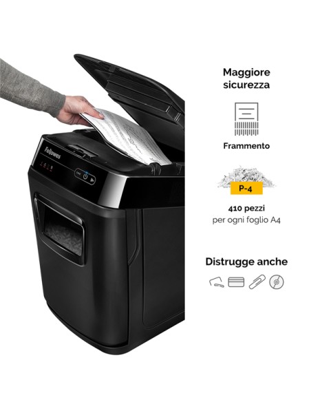 Distruggidocumenti AutoMax 200C - a frammenti - 32L - Fellowes