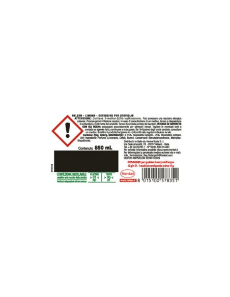 Detersivo per piatti - limone - 900 ml - Nelsen