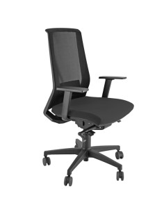 Poltrona semidirezionale Light - con ruote e braccioli - nero - Unisit