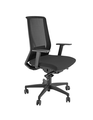 Poltrona semidirezionale Light - con ruote e braccioli - nero - Unisit
