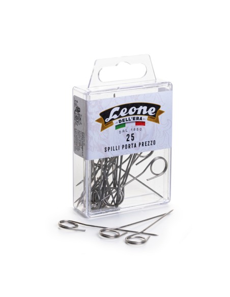 Spilli portaprezzi - inox - Leone - conf. 25 pezzi