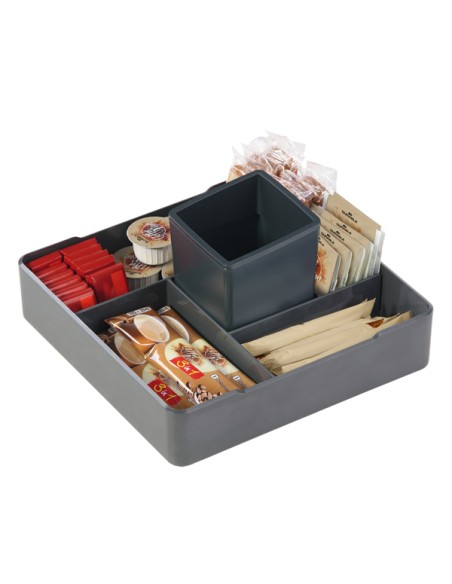 Mini cestino Coffee Point - 10x7,9x7,9 cm - ABS - nero - Durable