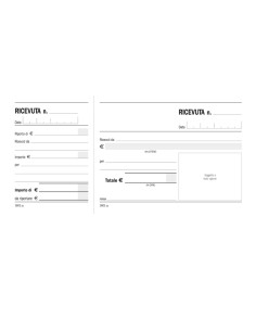 Blocco ricevute generiche madre figlia - 100 pagine - 10 x 21,5 cm - DU160100000 - Data Ufficio 2