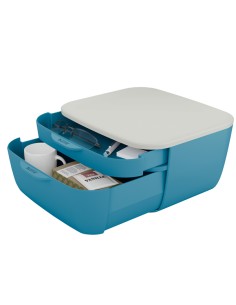 Cassettiera Cosy - 2 scomparti - blu - Leitz